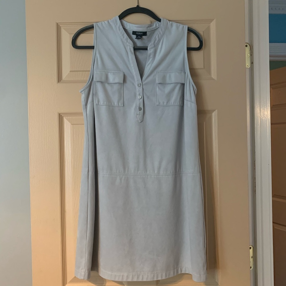 Alfani Women's Sleeveless Faux Suede Shirt Dress
